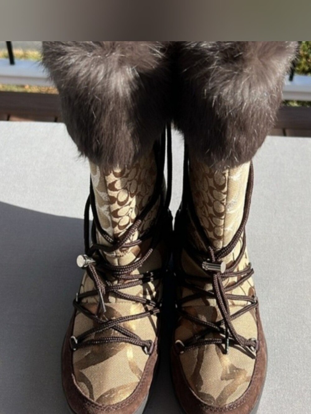 Coach Laurilyn Brown Winter Boots Size 7 - Picture 6 of 12